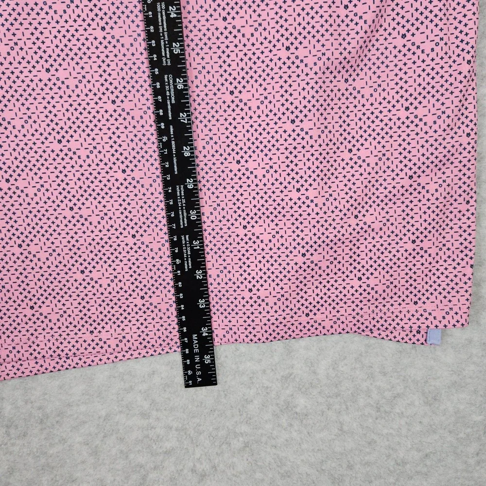 Greyson (Mens XXL) Pink Polo Golf Shirt Performance Stretch Patterned Sportswear